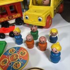Vintage Fisher Price Little People Play Family House Lot Camper Train Bus Extras