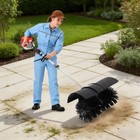 52cc Gas Power Hand Held Sweeper Broom Driveway Turf Artificial Grass Snow Clean