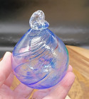 Hand Blown Art Glass  Orb Witch Ball Suncatcher Christmas Ornament  2 5  Signed