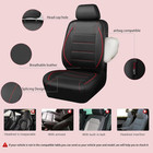 Universal Fit Piping Leather Two Front Seat Covers  Waterproof Faux Leather For