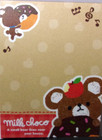 Q-lia Bear Milk Choco Glitter Mini Memo Pad Made In Japan Heisei Retro Fancy