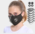 Reusable Face Mask Breathing Valves Sports Cycling Outdoor Active Carbon Filter