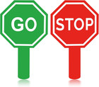Stop And Go Sign With Handle  Double Sided Red Green Light  Traffic Safety Tool