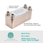 Mrbrew Wort Chiller 30 Plates  Brazed Plate Copper Heat Exchanger Yellow