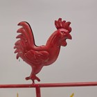 Rooster Weathervane Cast Iron Tabletop 22  Farmhouse Decor Red Yellow Vintage
