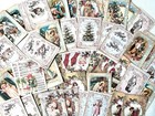 Christmas Card Lot Of 50  Shabby Chic Vintage Xmas Cards Christmas Crafts   xc33