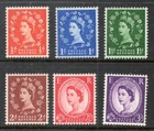 Gb Qeii 1957 Sg561 - Sg566 Wilding Graphite Set  6 Mnh Unmounted Mint Stamps