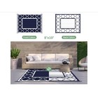 8 x10  Outdoor Rug Waterproof Patio Foldable Reversible Plastic - Blue   White