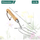 Berry bird 12 9in Garden Hand Fork Stainless Steel Weed Fork With Wooden Handle