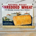 Vintage Andy Rooney Porcelain Sign- Shredded Wheat 1939 Repro Niagara Falls 