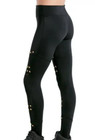 New Balera Gold Stud Leggings Mt10940 Solid Black Moto Slashed Mesh Sa S Adult