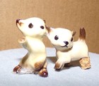 Two Hagen Renaker Siamese Kittens Playing   Walking  missing Back Leg  1970s Usa