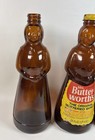 Lot Of 3 Vintage Mrs  Butterworth   s Amber Brown Glass Syrup Bottles     8   