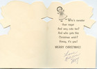 Vtg Hallmark Christmas Greeting Card Someone Sweet Girl Red Dress Doll 1940s
