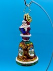 Very Rare Christopher Radko Bells Will Be Ringing Santa Gem Ornament     Euc