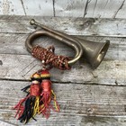 Vintage Brass Military Bugle Early 19th Century   Silk Tassels