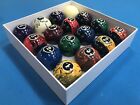 New Black Marble Swirl Pool Table   Billiard Balls Set 2 1 4  Reg Size   Weight