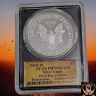 2019 W  1 Silver Eagle Pcgs Pr70 Dcam Philadelphia  Fdoi  1 Of 10 000