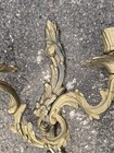 Vintage French Louis Xvi Cast Brass Rococo Orange Wall Sconce Candelabra Double 