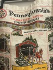 Vintage Linen Tea Towel Pennsylvania Celebrated Covered Bridges Lancaster Amish