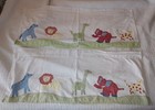  2 Panels  Pottery Barn Kids Zoo Animals Valance Curtain Lion Giraffe 44    X18   
