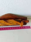 Vintage Wooden Rolling Pin Striped Wood Wall Mounted Caddy Holder Farmhouse 