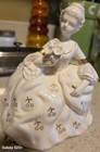 Vintage Trimont Japan White Bisque With Gold Accents Lady Planter
