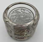 Set Of 4 Sterling Silver Rimmed Glass Coasters Vintage 3  Diameter
