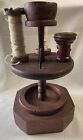 Antique Wood Sewing Stand Spool Holder W  Drawer And 2 - 4  Spools   Other Spool