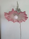 Antique Art Nouveau Cranberry Dimple Glass  Vintage Wall Sconce Lamp