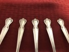 Wm Rogers   Son daybreak Pattern large Gumbo soup Spoons 5  dainty Flowers 1953