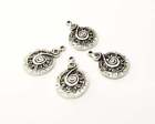 2 Spiral Antique Silver Plated Charms Jewelry Accessories  26x18mm  G19546