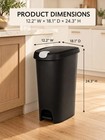 12 Gallon Slim Step On Trash Can With Locking Lid Black Kitchen Garbage Bin