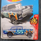      Hot Wheels Blue Chevy    55 Bel Air Gasser - 2017 Hw Flames     