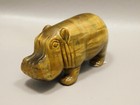 Hippopotamus Figurine Tiger-eye 3 Inch Animal Carving Totem  o372
