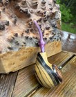 Half Bent Apple Tobacco Pipe  Bnw Ebony With Briar Burl Chamber Insert    