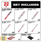 Milwaukee 49-22-5640 Sawzall Blade Packout Kit - 22 Pc
