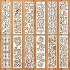 12 Pieces Border Stencils For Painting  Reusable And Easy-use Leaf Template    