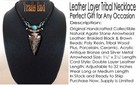 Tribal Leather Stone Arrowhead Adjustable 32  Necklace Turquoise Hot  Free Ship 