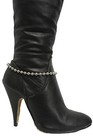 Women Boot Bracelet Silver Color Metal Chain Balls Anklet Shoe Charm Wrap Around