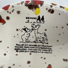 Zodiac Gemini Ashtray Horoscope Ceramic Novelty Vintage Signed 1975