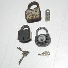 Lot Of 3 Vintage Working Padlock Master Locks With Keys German Jailor