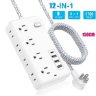 Us Wall Power Strip Surge Protector 6 8 Ac Outlets With 3 Usb Ports  type C Port