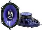 New Pyle Pl573bl 6x8    5x7  300 Watts 3-way 4 Ohm Car Stereo Speakers Pair Blue
