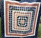  last Chance  Throw Size Handmade Boho Earth Tones Quilt Moons   Flowers     