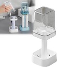 Toothbrush Holder With Cover 3 Slot Bathroom Toothpaste Storage Organizer Cup