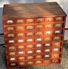 Antique Oak Apothecary Cabinet File General Store Hardware Library 48 Drawers