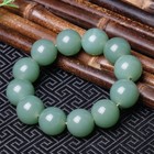 China Hotan Jade Qiemo Blue 18mm Round Bead Bracelet