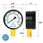 0-150 Psi 2  Dial Well Pump Pressure Gauge With Npt Hex Bushings  Lower Mount