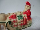 Vintage Celluloid Christmas Santa Claus W Toys In Sleigh W Reindeer